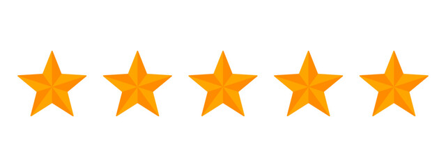 Wall Mural - Five orange stars for rating and reviews