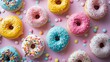 Colorful Pastel Retro Sprinkle Donuts