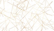Random chaotic lines abstract geometric pattern, Golden and white geometric pattern. Vector art