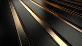 Fototapeta Perspektywa 3d - A sleek and modern black and gold background rendered in 3D