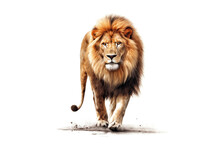Lion  - Panthera Leo In Front Of A White Background