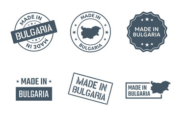 made in Bulgaria labels set, Bulgarian product icons