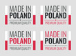 made in Poland labels set, made in Poland product icons
