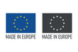 made in Europe labels set, European Union product icons