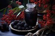 blackberry jam on the table homemade