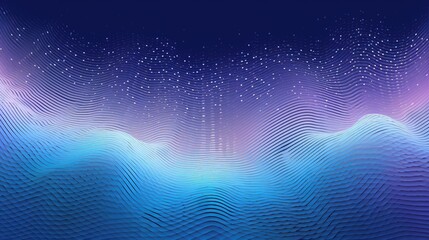 Wall Mural - Abstract Digital Waves with Starry Night Sky