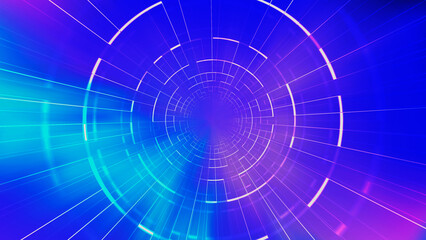 Poster - Abstract digital background. Big data visualization. Circular rotations of fantasy circle of colorful particles, beautiful color spiral, elegant particle background. Rainbow 4k