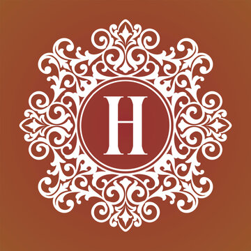 Initial Emblem Logo Design with Mandala Ornament Accents