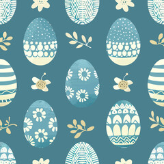 Wall Mural - Easter Eggs Seamless Pattern