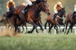 Horse and jockey competing in high-speed horse racing event, capturing the power and motion on the racetrack