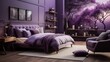 Purple and Silver Bedroom Retreat