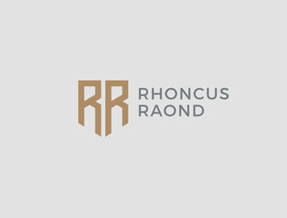 Wall Mural - RR. Monogram of Two letters R and R. Luxury, simple, minimal and elegant RR logo design. Vector illustration template.
