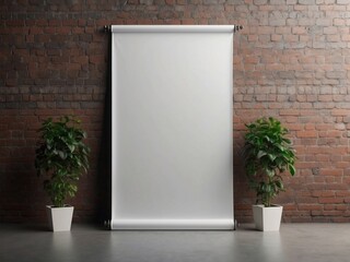 Wall Mural - white banner mockup, or blank banner