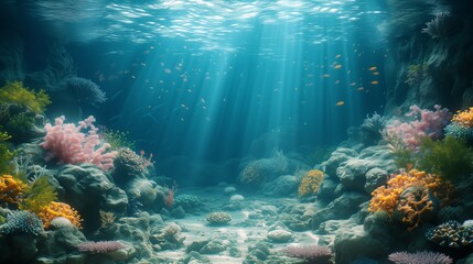 Poster - Close Up Colorful Coral Reef, beautiful sea coral,