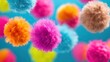 Colorful fluffy spheres