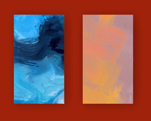 Poster - Vector banner abstract paints shapes collection isolated on color background.