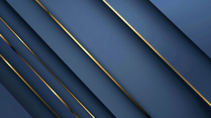 Leinwandbilder - Blue abstract background with golden lines. Luxury corporate design. dark blue luxury premium background and gold line