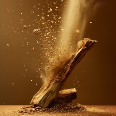 Wall Mural - Sandal wood with powder explode