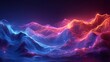 abstract red and blue wavy background with glowing particles