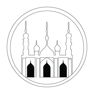 Ramadan Related single line art. Outline Symbol Vector Illustration.