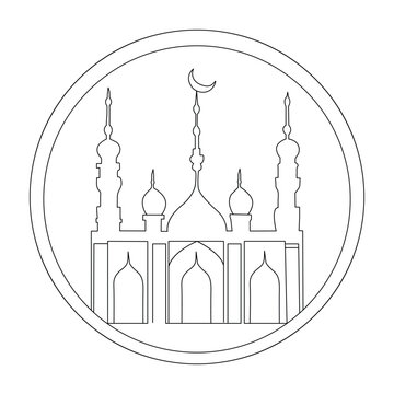 Ramadan Related single line art. Outline Symbol Vector Illustration.