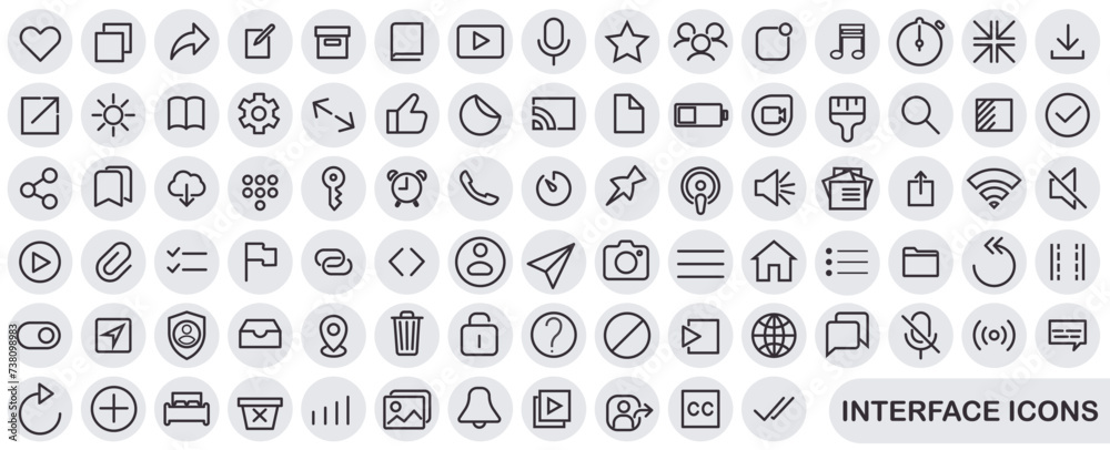 Interface icons. User interface icon set that can be used for ...