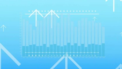 Poster - Animation of financial data processing and arrows