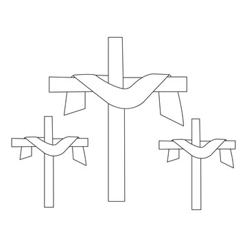 Jesus Christ sketch good Friday continuous single line outline vector
