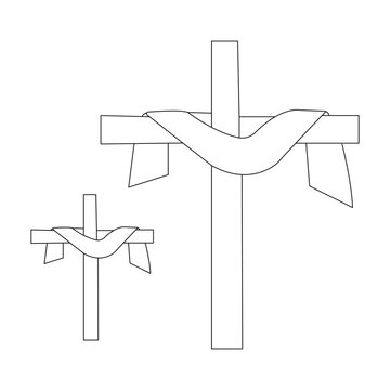 Jesus Christ sketch good Friday continuous single line outline vector