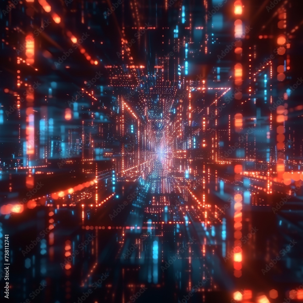 Computer Bug Annimation A 3D animation of a visionary bug morphed with a digital computer ...