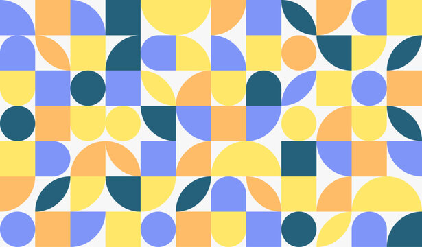 Abstract geometric background design in retro style. Colorful neo geometric vector illustration. Artwork seamless pattern