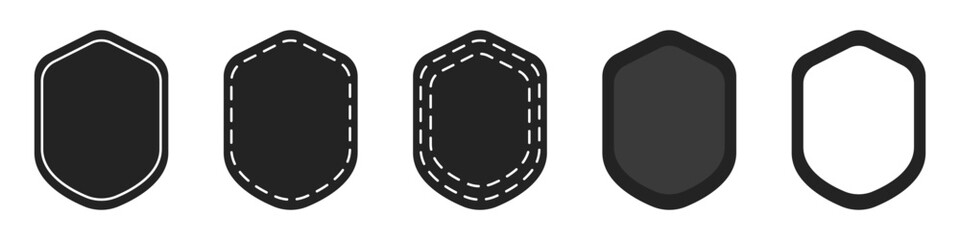 Poster - Shields vector icon set. Vector protection symbol. Blank template icons in the shape of a shield. Vector patch shield. Security system symbol. Vector illustration.