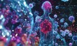 A vivid representation of immunotherapy, medical approach that leverages the body's immune system to fight diseases. Intersection of science and the body's innate healing power