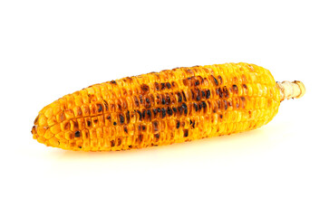 Wall Mural - Grilled corn , grilled sweet corn , Snack from pieces of grilled corn isolated on white background