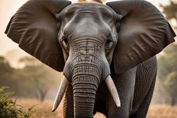 Wall Mural - portrait of an elephant in the wild
