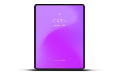 Wall Mural - 3d tablet frame less blank screen. empty screen device tablet mockup element. can be used for mobile