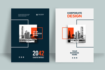 Wall Mural - Corporate Book Cover Design Template in A4. Can be adapt to Brochure, Annual Report, Magazine,Poster, Business Presentation, Portfolio, Flyer, Banner, Website.