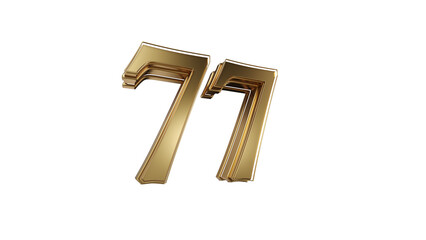 Sticker - 3d number 77gold 3d numbers element for design