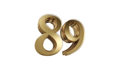 Wall Mural - 3d number 89gold 3d numbers element for design