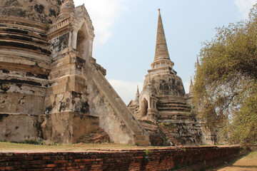 Sticker - ruined temple (wat phra si sanphet) in ayutthaya in thailand