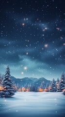 Canvas Print - A Snowy Forest at Night