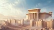 Destruction of the Jerusalem temple by the Roman Empire Generative AI Illustration