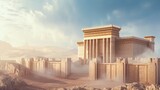 Destruction of the Jerusalem temple by the Roman Empire Generative AI Illustration