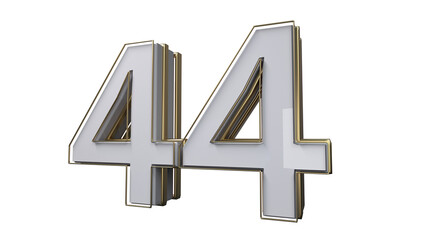 Sticker - 3d number 44 Grey 3d numbers element for design