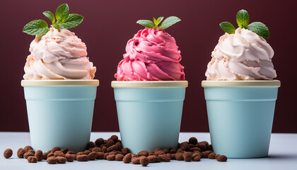 Sticker - Gourmet dessert fresh, sweet, creamy, chocolate, fruity, colorful, indulgent generated by AI