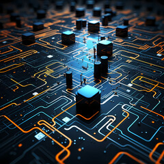 Poster - Abstract representation of a digital circuit.