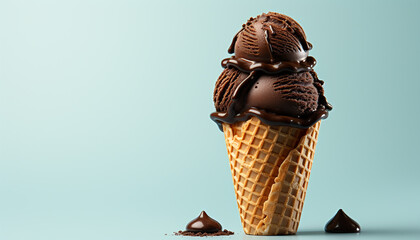 Sticker - Gourmet ice cream cones melt into delicious summer refreshment generated by AI