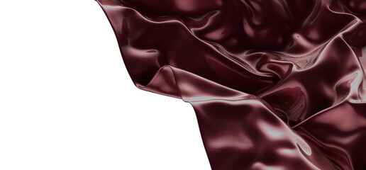 Wall Mural - Abstract red cloth falling. Satin fabric flying in the wind