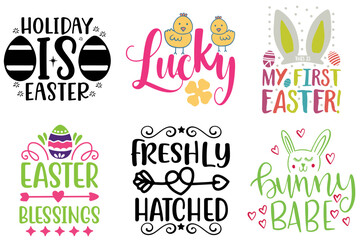 Naklejka na meble Decorative Easter Calligraphic Lettering Bundle Vector Illustration for Flyer, Bookmark, Packaging