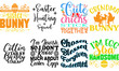 Minimalist Easter Sunday Labels And Badges Bundle Vector Illustration for Brochure, Bookmark, Printing Press